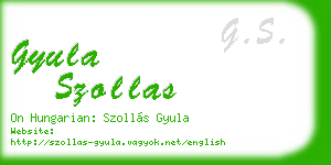 gyula szollas business card